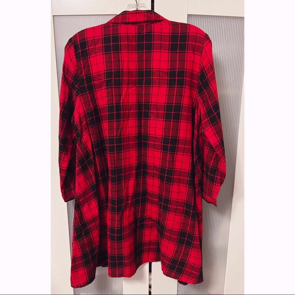 Zara Plaid Shirt Dress in Red and Black - Picture 11 of 11